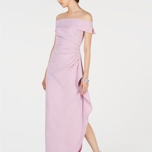 Vince Camuto Ruffled Off-The-Shoulder Gown